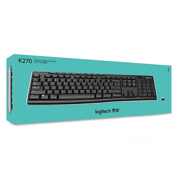 Logitech K270 Single Wireless Ultra-thin Silent Keyboard (Black)
