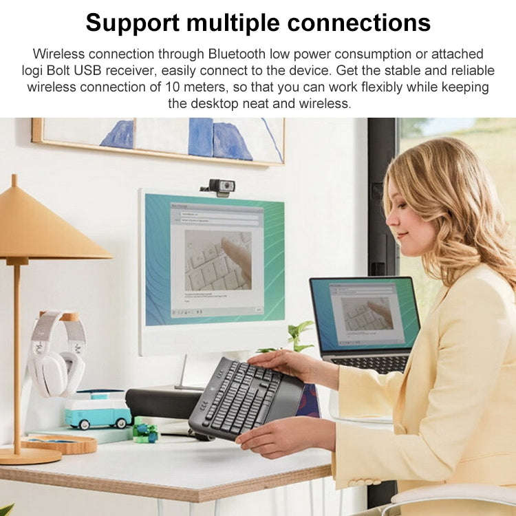 Logitech K650 Wireless Bluetooth Dual Mode Silent Keyboard (White)