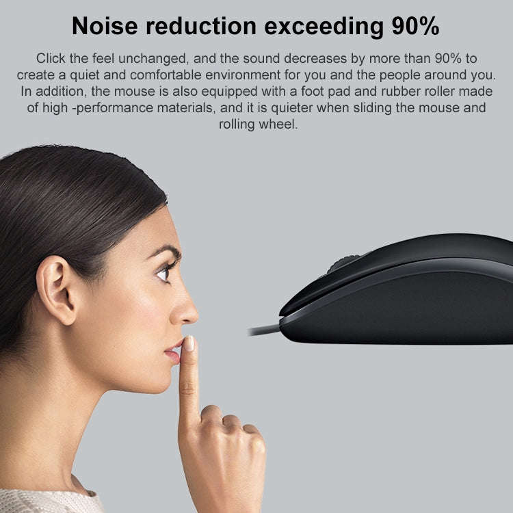 Logitech M110 1000DPI Wired Mouse USB Silent Mouse (Black)