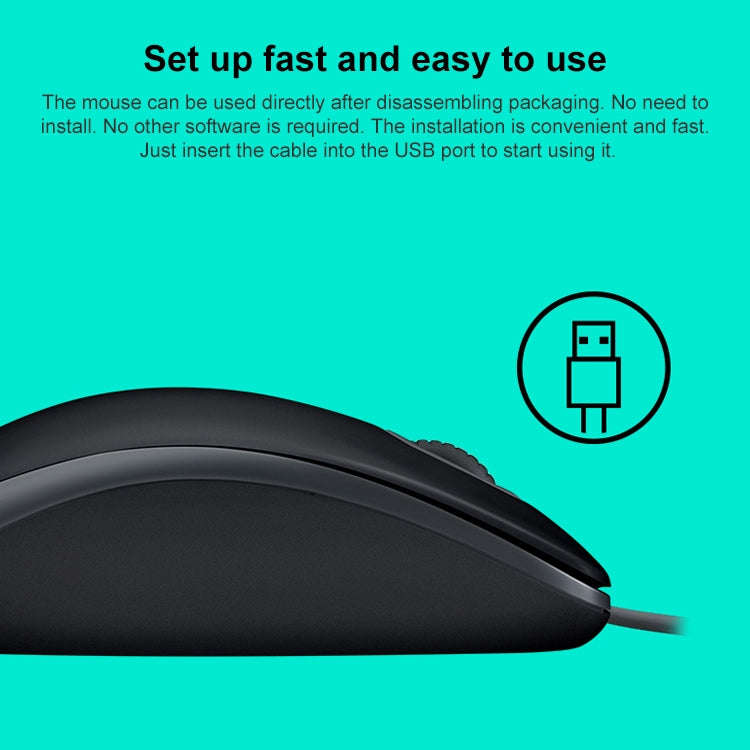 Logitech M110 1000DPI Wired Mouse USB Silent Mouse (Black)