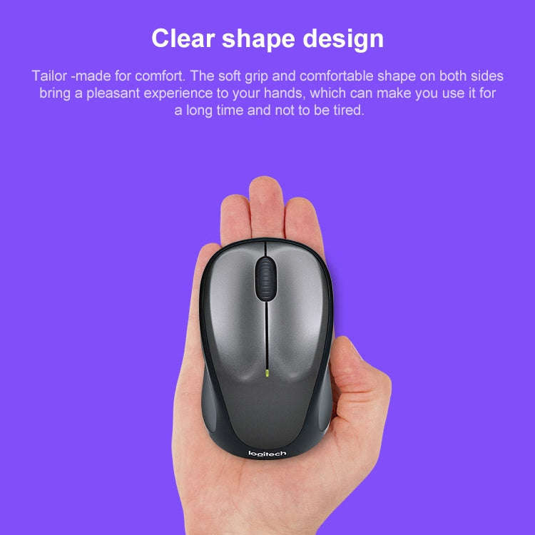 Logitech M235 1000DPI 2.4GHz Ergonomic Wireless Mouse(Black)