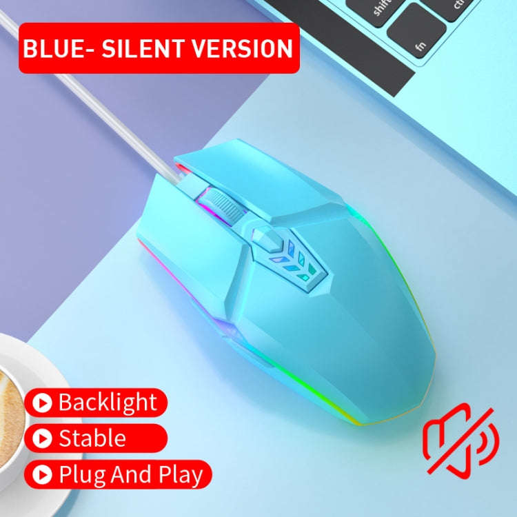 S700 Colorful Light USB Wired Office Gaming Mouse (Blue)