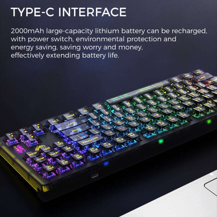 AULA F2183 RGB Wireless Bluetooth Keyboard(White)