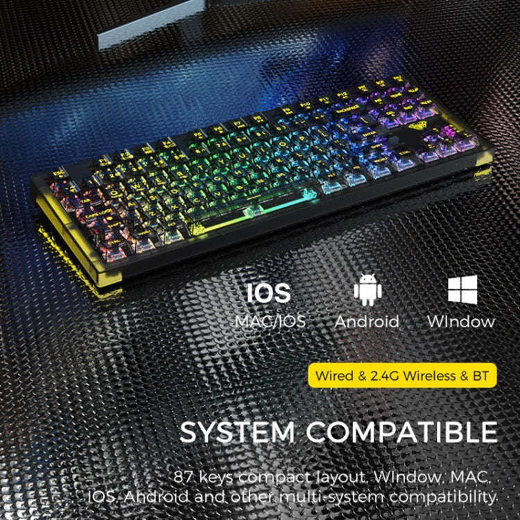 AULA F2183 RGB Wireless Bluetooth Keyboard(White)