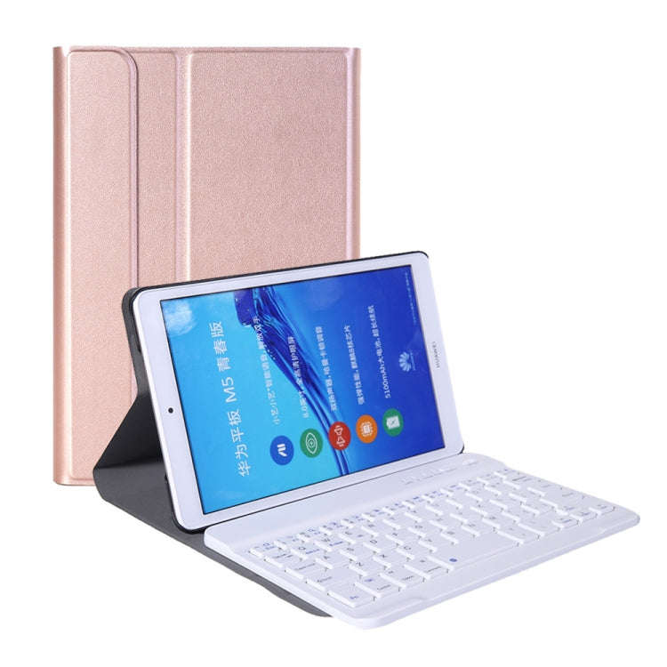 A0M5 Detachable Bluetooth Keyboard + Ultrathin Horizontal Flip Leather Tablet Case for Huawei Med...