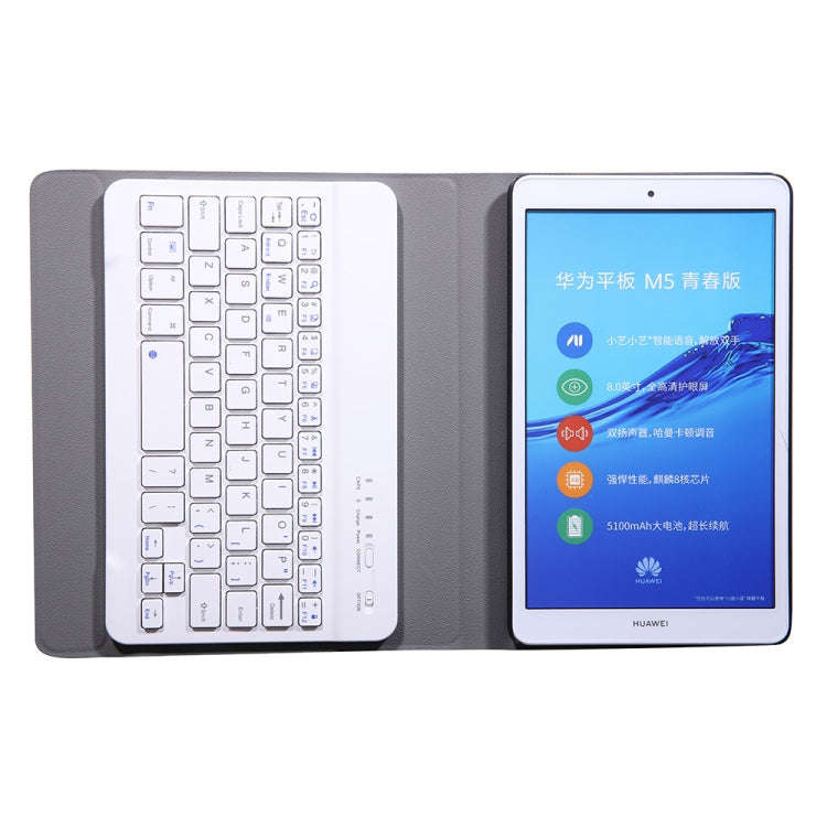 A0M5 Detachable Bluetooth Keyboard + Ultrathin Horizontal Flip Leather Tablet Case for Huawei Med...