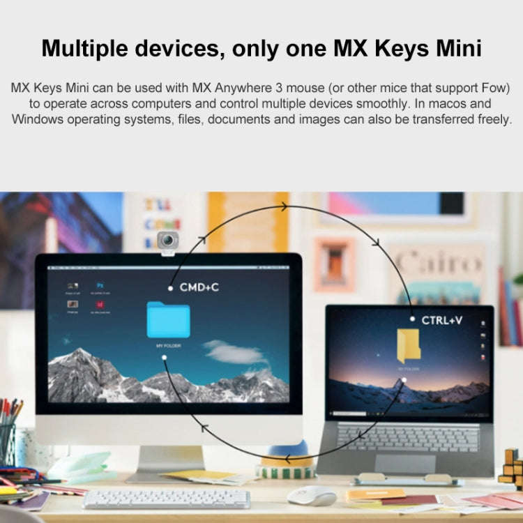 Logitech MX Keys Mini Wireless Bluetooth Ultra-thin Smart Backlit Keyboard (Grey)