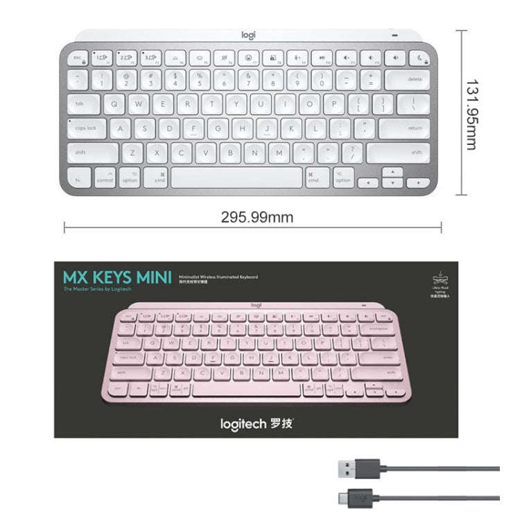Logitech MX Keys Mini Wireless Bluetooth Ultra-thin Smart Backlit Keyboard (Grey)
