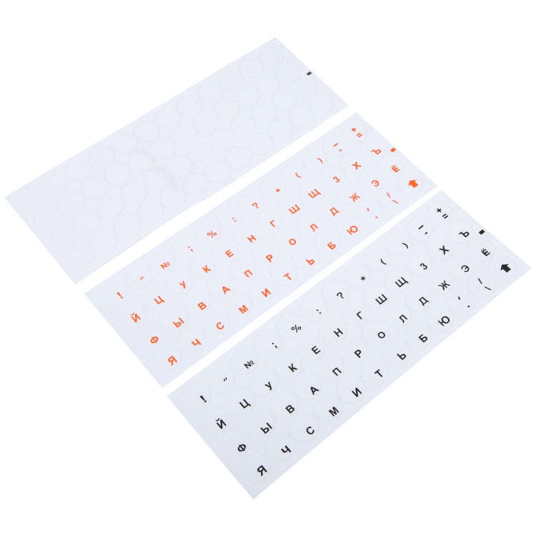 2pcs Round Transparent Keyboard Stickers Russian Key Protector (Red)