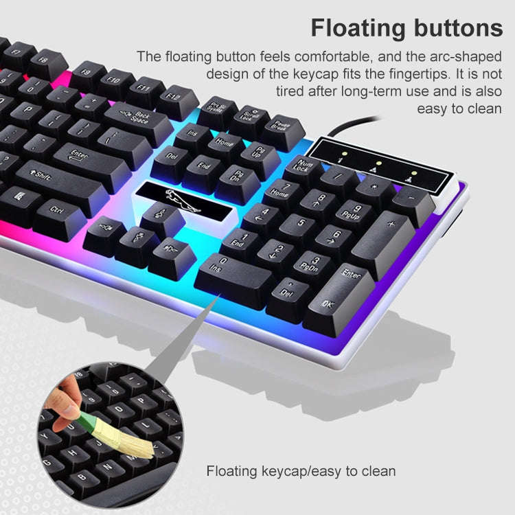 ZGB G21 Luminous Wired Keyboard + Mouse Set (White)