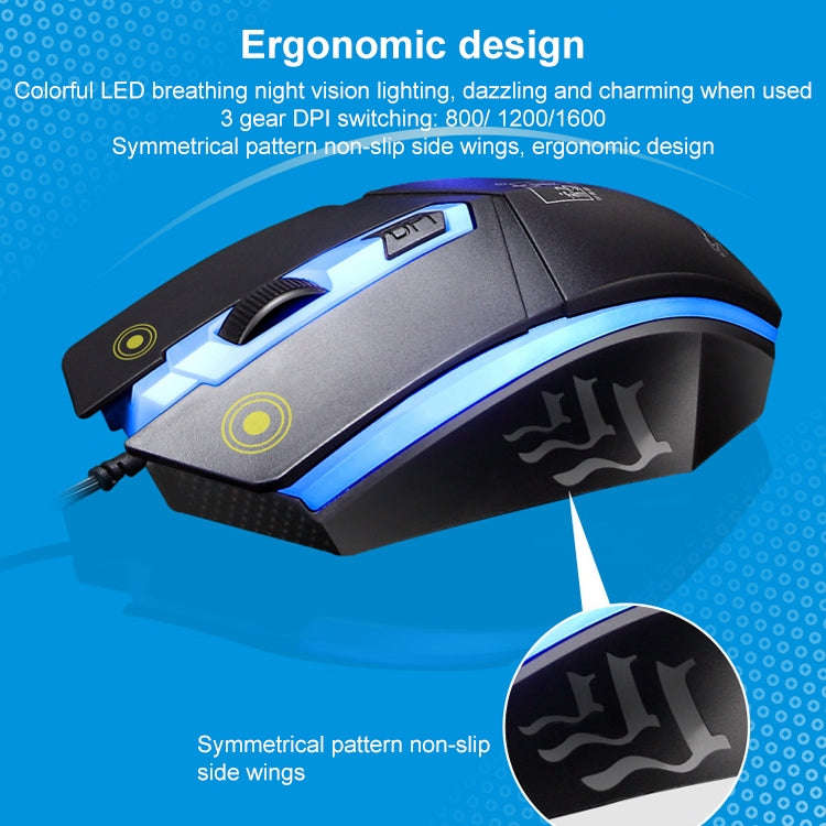 ZGB G21 Luminous Wired Keyboard + Mouse Set (White)
