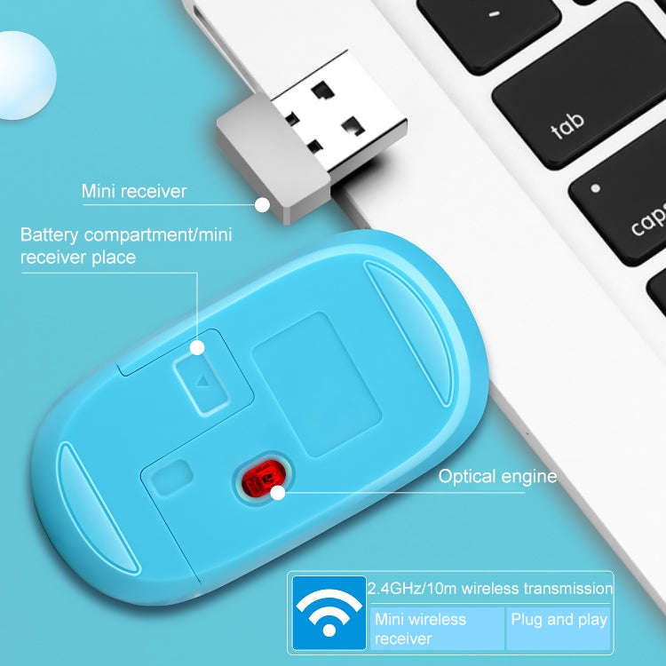 ZGB 8820 Candy Color Wireless Keyboard + Mouse Set (White)