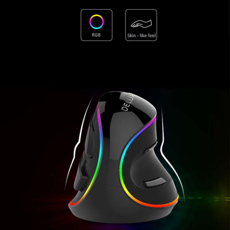 DELUX M618 Plus RGB Wired Optical Mouse Ergonomic Vertical Mouse 4000DPI