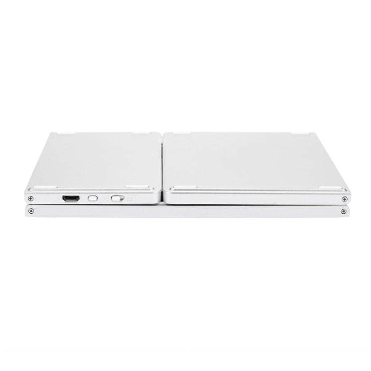 B033 Rechargeable 3-Folding 64 Keys Bluetooth Wireless Keyboard with Touchpad(Silver)