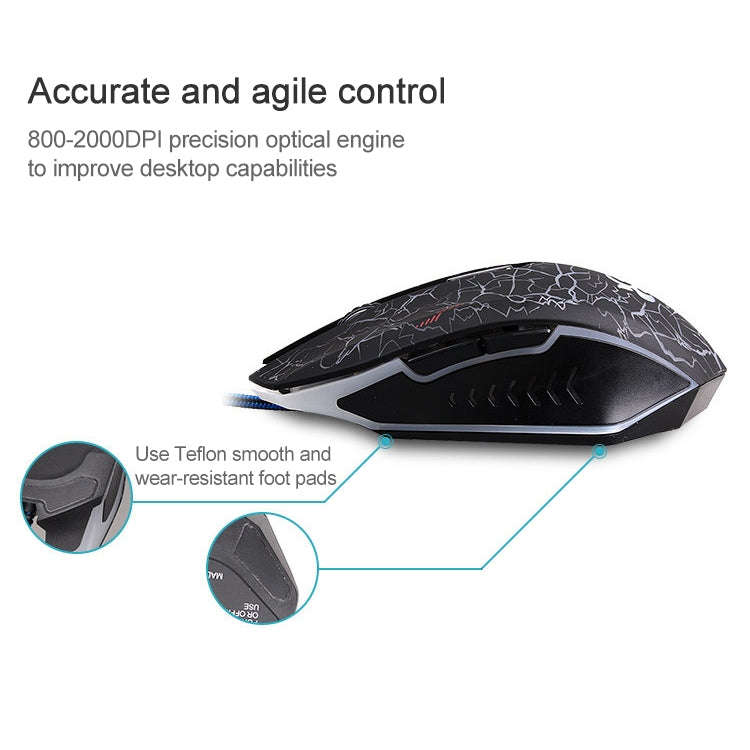 MC Saite A70 Wired LED Backlight USB Mouse