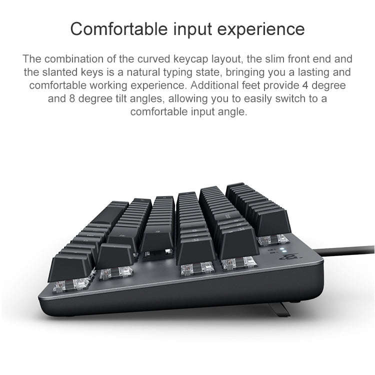 Logitech K835 Mini Mechanical Wired Keyboard, Red Shaft (Black)