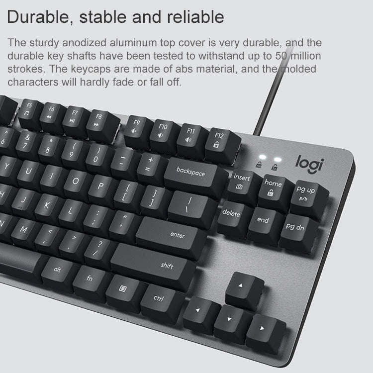 Logitech K835 Mini Mechanical Wired Keyboard, Red Shaft (White)