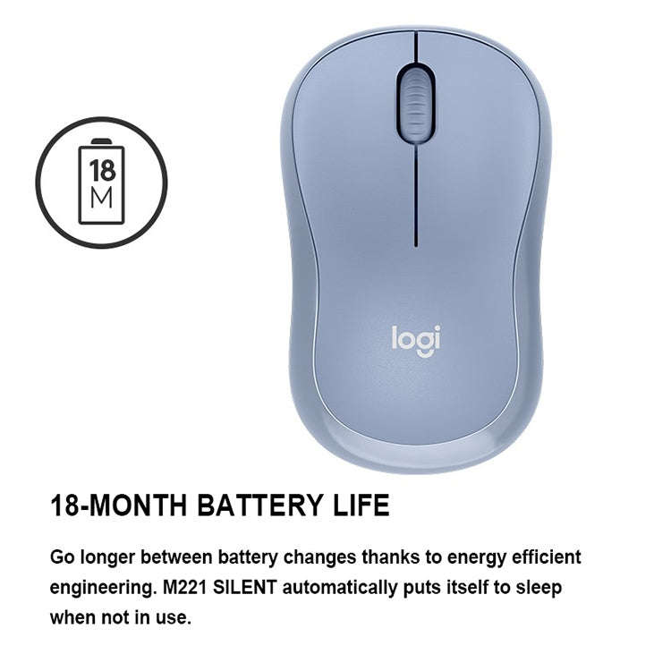 Logitech M221 Fashion Silent Wireless Mouse(White)