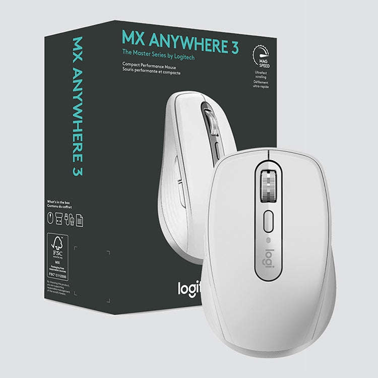 Logitech MX ANYWHERE 3 Compact High-performance Wireless Mouse (Silver)