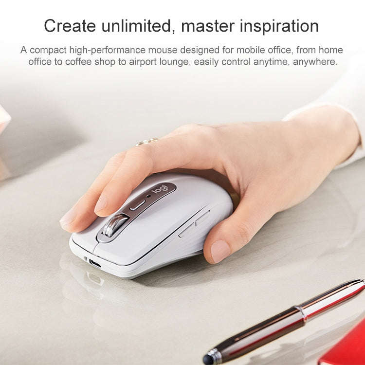 Logitech MX ANYWHERE 3 Compact High-performance Wireless Mouse (Silver)