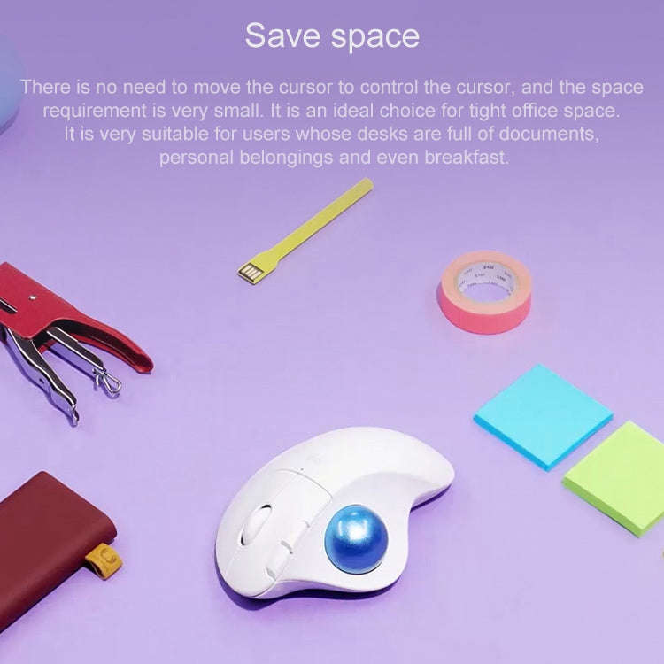 Logitech ERGO M575 Creative Wireless Trackball Mouse (White)