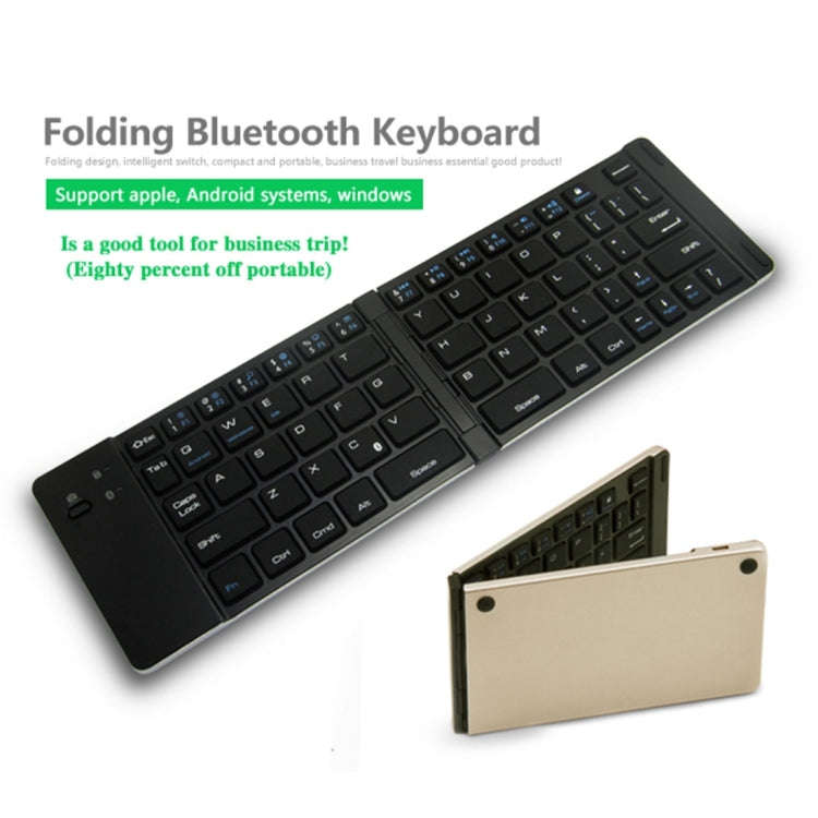 F66 Foldable Bluetooth Wireless 66 Keys Keyboard, Support Android / Windows / iOS(Gold)