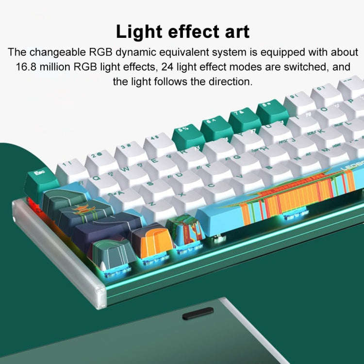 LEOBOG K67 2.4G Bluetooth Wireless RGB Three Mode Customized Mechanical Keyboard, Ice Crystal Swi...