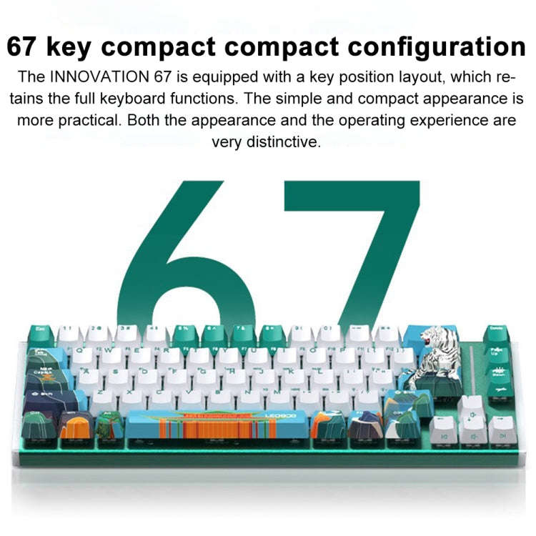 LEOBOG K67 2.4G Bluetooth Wireless RGB Three Mode Customized Mechanical Keyboard, Ice Crystal Swi...
