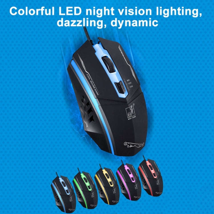 Chasing Leopard 199 USB 1600DPI Three-speed Adjustable LED Backlight Wired Optical Gaming Mouse, ...