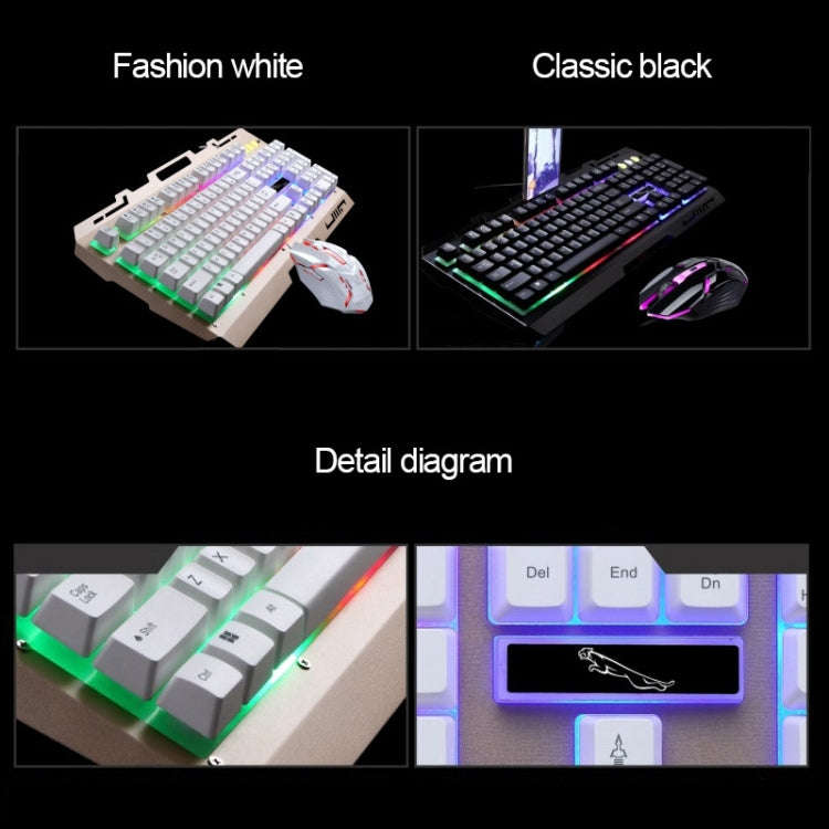 Chasing Leopard G700 USB RGB Backlight Wired Optical Gaming Mouse and Keyboard Set, Keyboard Cabl...