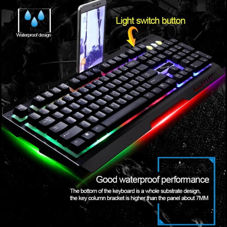 Chasing Leopard G700 USB RGB Backlight Wired Optical Gaming Mouse and Keyboard Set, Keyboard Cabl...