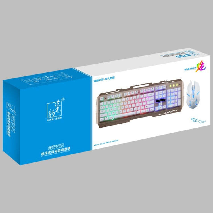 Chasing Leopard G700 USB RGB Backlight Wired Optical Gaming Mouse and Keyboard Set, Keyboard Cabl...
