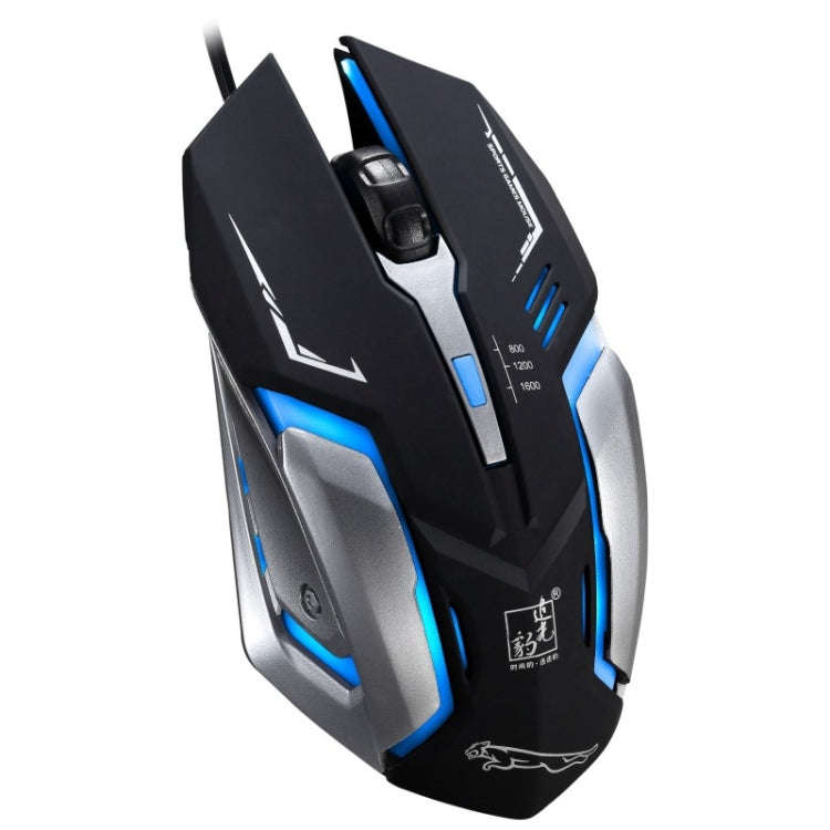 Chasing Leopard K1 USB 1600DPI Three-speed Adjustable LED Backlight Mute Wired Optical Gaming Mou...