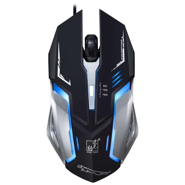 Chasing Leopard K1 USB 1600DPI Three-speed Adjustable LED Backlight Mute Wired Optical Gaming Mou...