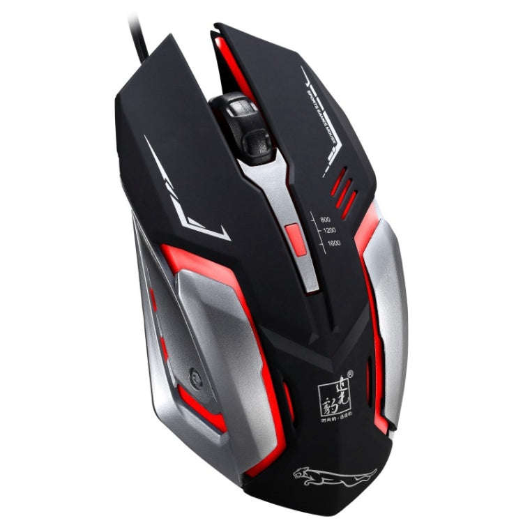 Chasing Leopard K1 USB 1600DPI Three-speed Adjustable LED Backlight Mute Wired Optical Gaming Mou...
