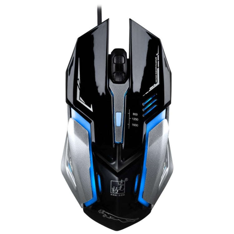 Chasing Leopard K1 USB 1600DPI Three-speed Adjustable LED Backlight Mute Wired Optical Gaming Mou...