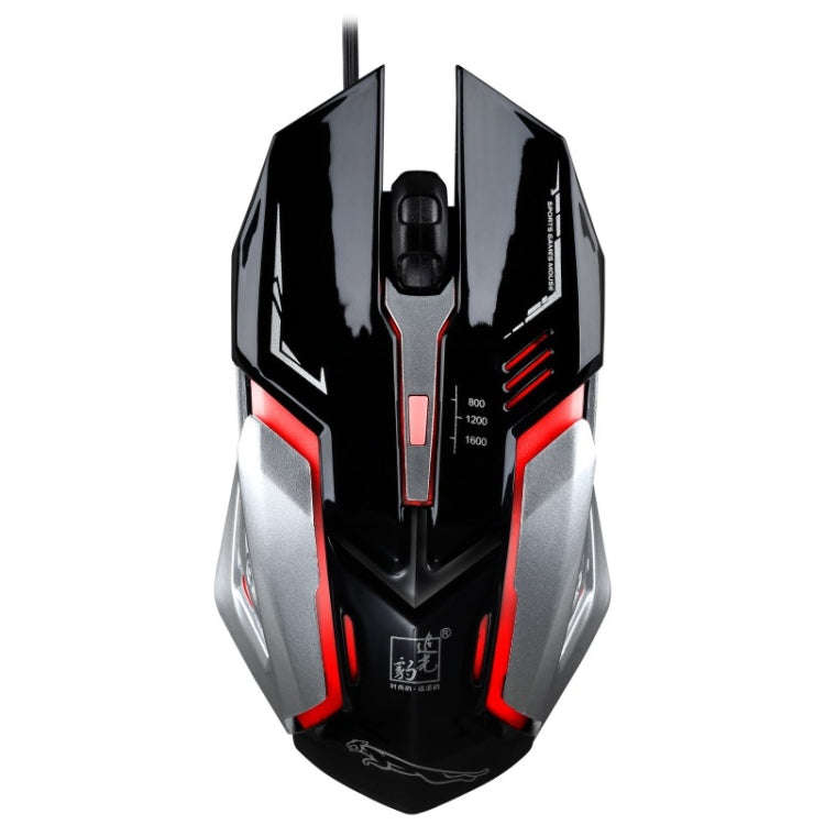 Chasing Leopard K1 USB 1600DPI Three-speed Adjustable LED Backlight Mute Wired Optical Gaming Mou...