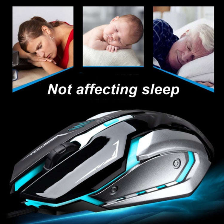 Chasing Leopard K1 USB 1600DPI Three-speed Adjustable LED Backlight Mute Wired Optical Gaming Mou...