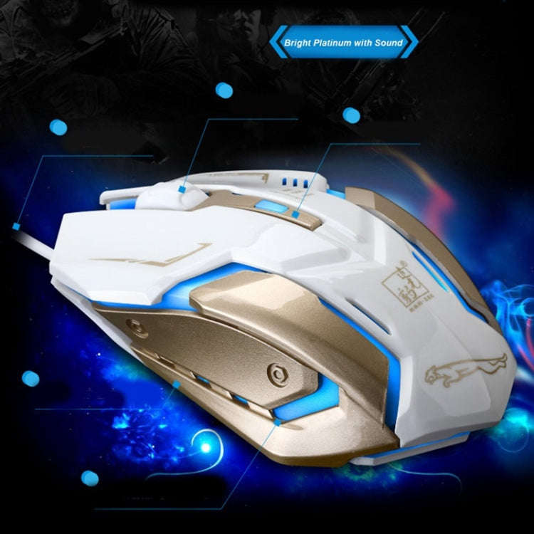 Chasing Leopard K1 USB 1600DPI Three-speed Adjustable LED Backlight Mute Wired Optical Gaming Mou...