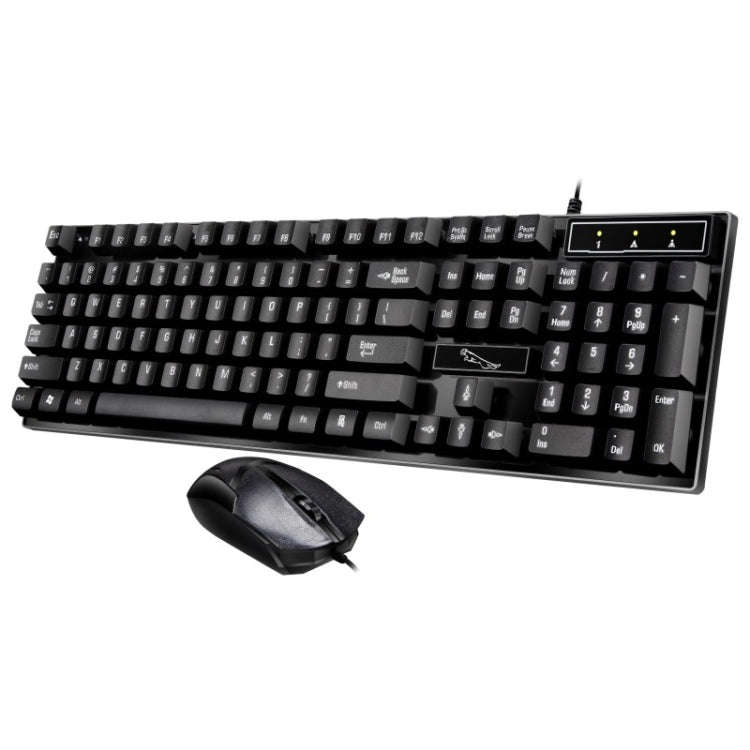 Chasing Leopard Q17 104 Keys USB Wired Suspension Gaming Office Keyboard + Wired Symmetrical Mous...