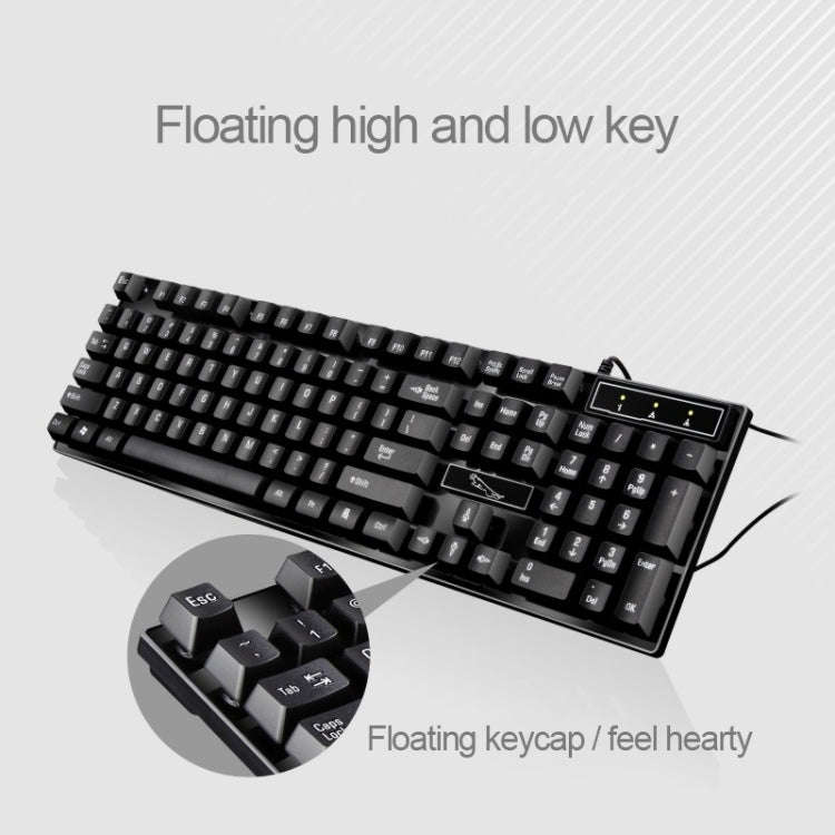 Chasing Leopard Q17 104 Keys USB Wired Suspension Gaming Office Keyboard + Wired Symmetrical Mous...
