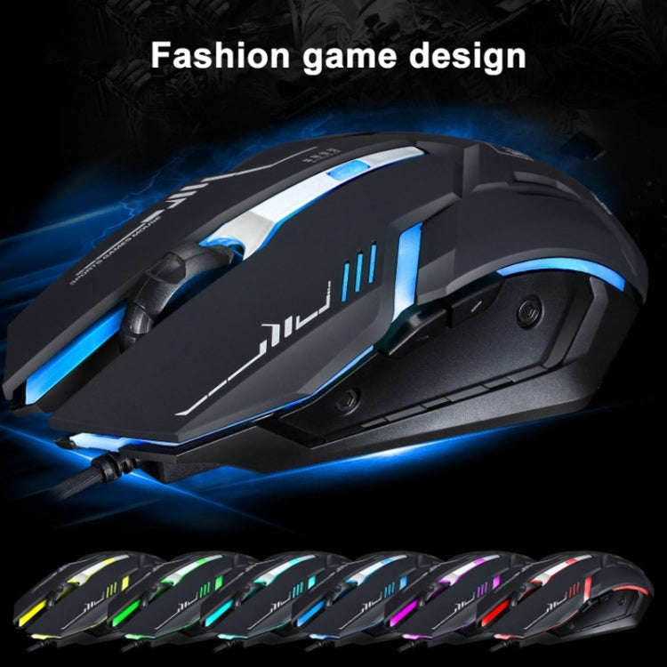 Chasing Leopard V17 USB 2400DPI Four-speed Adjustable Line Pattern Wired Optical Gaming Mouse wit...