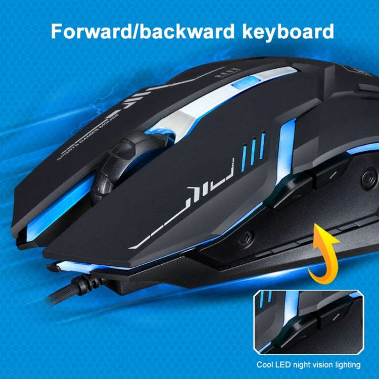 Chasing Leopard V17 USB 2400DPI Four-speed Adjustable Line Pattern Wired Optical Gaming Mouse wit...