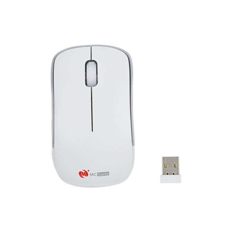 MC Saite MC-367 2.4GHz Wireless Mouse with USB Receiver for Computer PC Laptop (White)