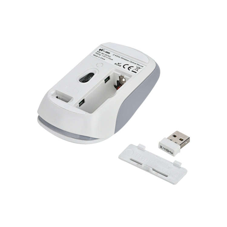 MC Saite MC-367 2.4GHz Wireless Mouse with USB Receiver for Computer PC Laptop (White)