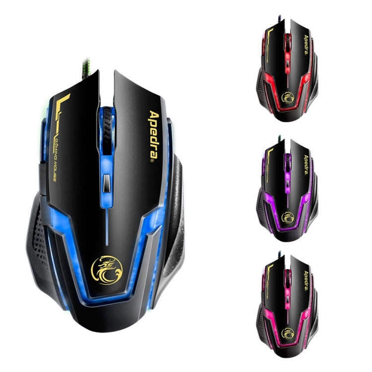 Apedra iMICE A9 High Precision Gaming Mouse LED four color controlled breathing light USB 6 Butto...