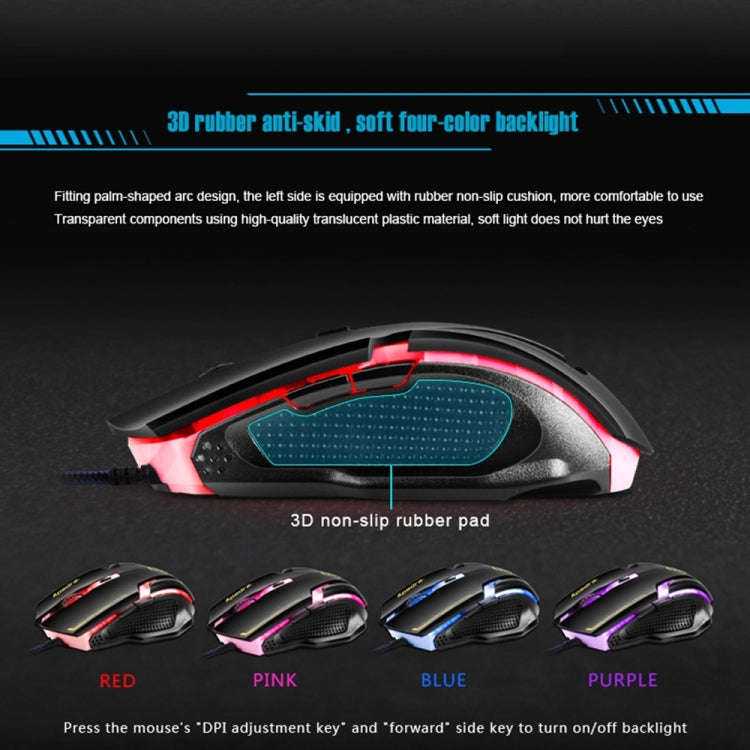 Apedra iMICE A9 High Precision Gaming Mouse LED four color controlled breathing light USB 6 Butto...