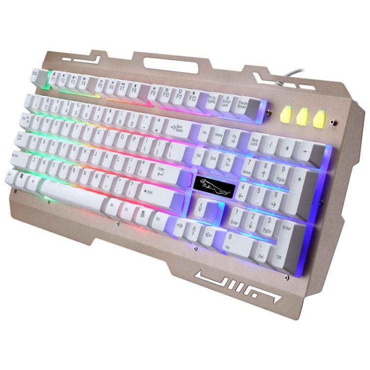 ZGB G700 104 Keys USB Wired Mechanical Feel Glowing Metal Panel Suspension Gaming Keyboard with P...