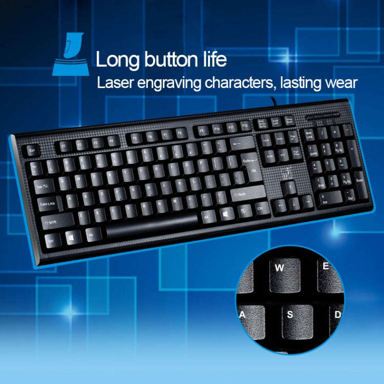 ZGB Q9 104 Keys USB Wired Grid Texture General Gaming Office Keyboard(Black)