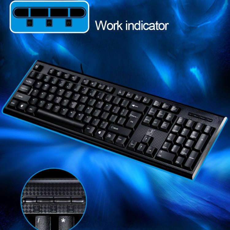 ZGB Q9 104 Keys USB Wired Grid Texture General Gaming Office Keyboard(Black)